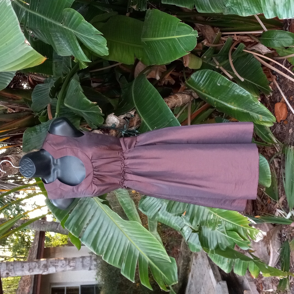 Bcbg bronze metallic dress